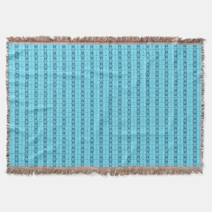 Blue on Blue Boho Pattern Throw Blanket