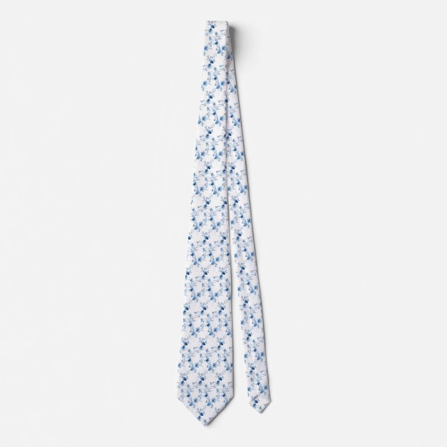 Blue on Blue, Flower Blossom Tie (Front)