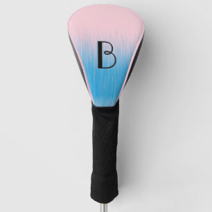 Blue on Pink Horizon Initialised Golf Head Cover