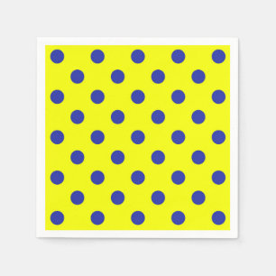 Blue On Yellow Polka Dots Pattern Design  Napkin