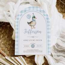 Blue One Lucky Duck Balloon 1st Birthday Arch