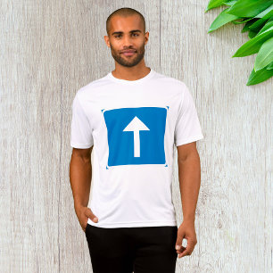 Blue One-Way Traffic Sign Up Arrow Road Symbol T-Shirt