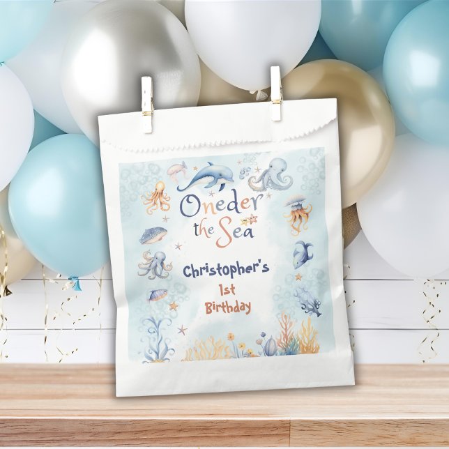 Blue Oneder the sea boys 1st birthday Favour Bags (Creator Uploaded)