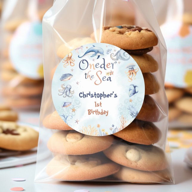 Blue Oneder the sea first birthday Sticker (Creator Uploaded)