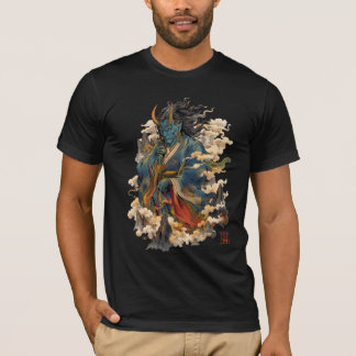 Blue Oni Demon Warrior | Japanese Yokai Mythology T-Shirt