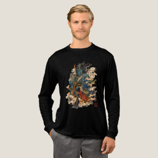 Blue Oni Demon Warrior | Japanese Yokai Mythology Tri-Blend Shirt
