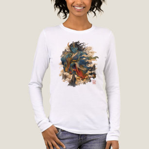 Blue Oni Demon Warrior Japanese Yokai Mythology Tri-Blend Shirt