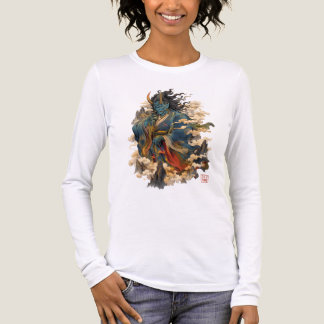Blue Oni Demon Warrior | Japanese Yokai Mythology Tri-Blend Shirt