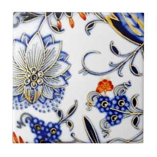 Blue Onion Vintage China Plate Pattern Tile