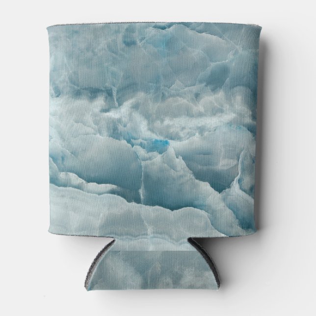 Blue onyx marble, abstract texture. can cooler (Front)