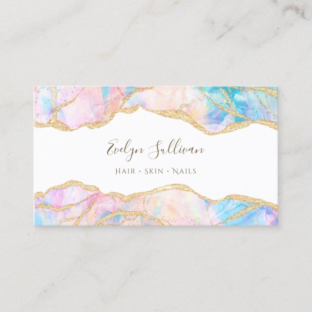 blue opal business card (Front)