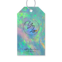 Blue Opal Gift Tags | Logo Business String Tags