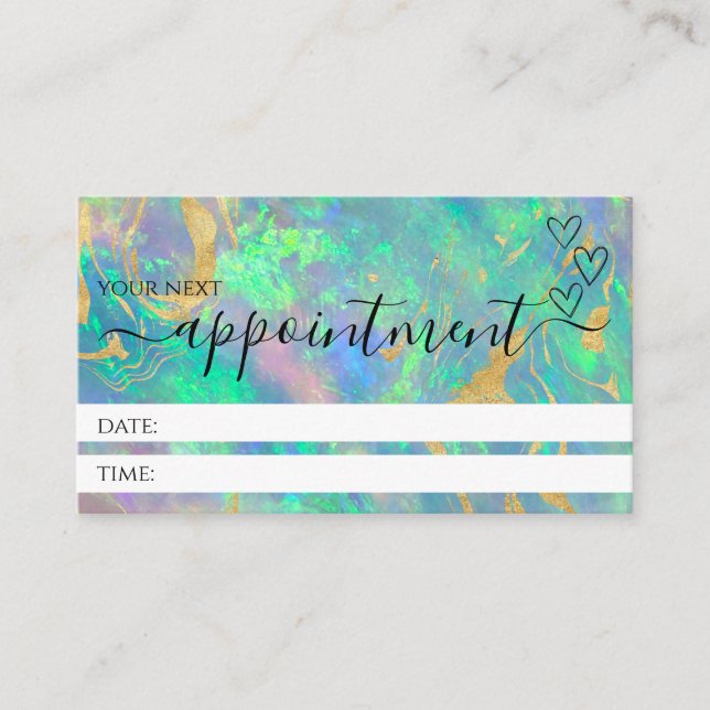 Blue Opal Modern Professional Appointment Cards (Front)