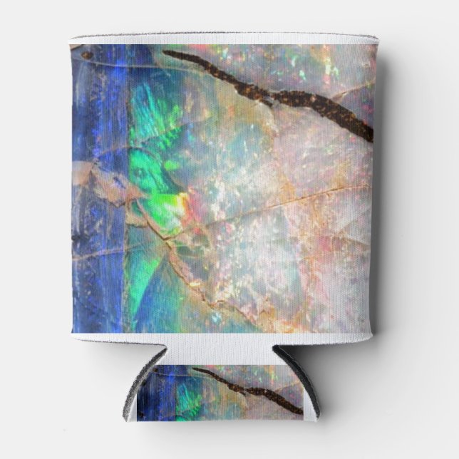 Blue Opal Print Can Cooler (Front)