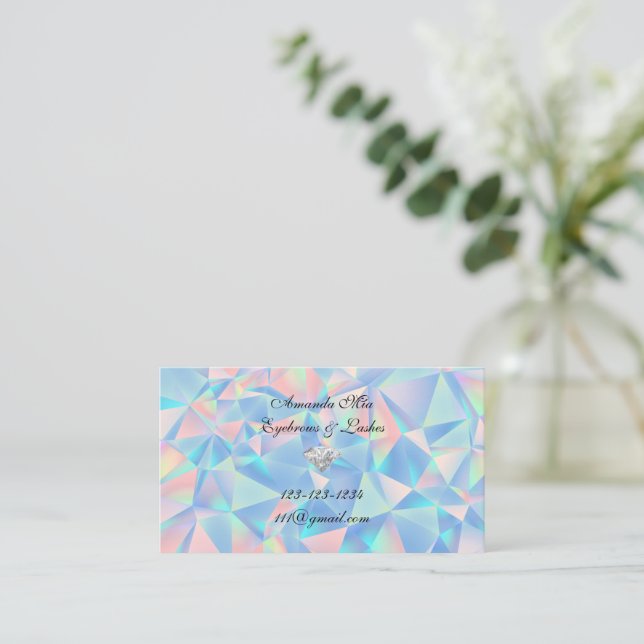 Blue Opal Stone Design business card (Standing Front)