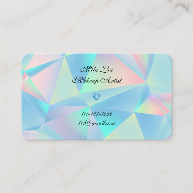 blue opal stone design business card (Front)
