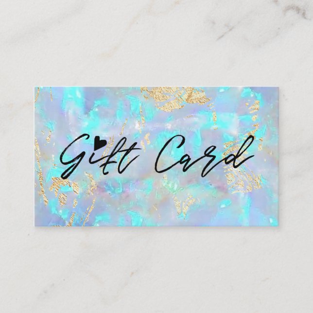 blue opal texture gift certificate (Front)