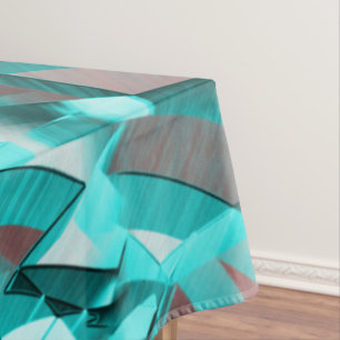 Blue or cyan streaks on red, drizzled image tablecloth