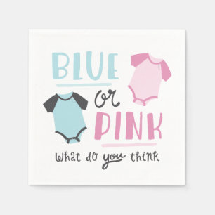 Blue or Pink Baby Gender Reveal Party Shower Napkin