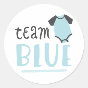 Blue or Pink Baby Gender Reveal   Team Blue Classic Round Sticker