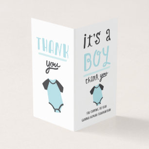 Blue or Pink Baby Gender Reveal Thank You Blue Business Card