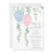 Blue or pink balloons greenery gender reveal