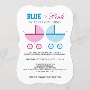 Blue or Pink Gender Reveal Party Invite
