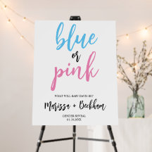 Blue or Pink Gender Reveal Welcome Sign
