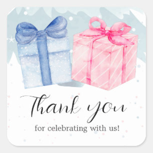 Blue or Pink Gifts Gender Reveal Square Sticker