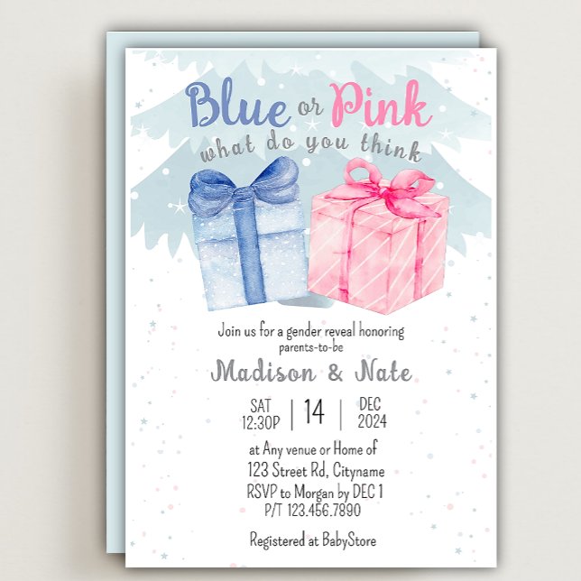 Blue or Pink What do you think Gender Reveal  Invitation (Creator Uploaded)