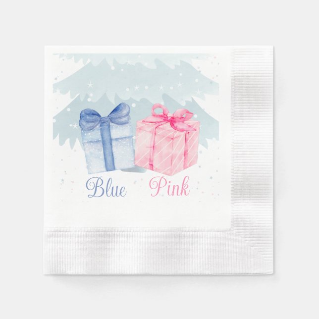 Blue or Pink What do you think Gender Reveal  Napkin (Front)