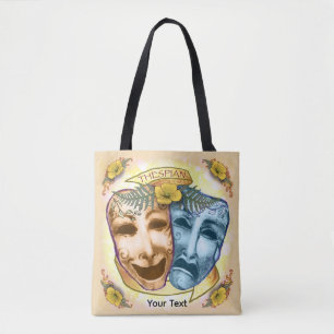 Blue Orange Actor Masks Tote Bag