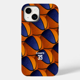 blue orange basketball team colours girls boys iPhone 14 case