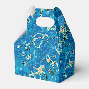 Blue Orange Black Spotted Graphic Abstraction Favour Box
