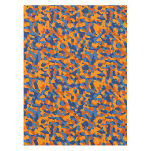 Blue Orange Camouflage Print Pattern Tablecloth