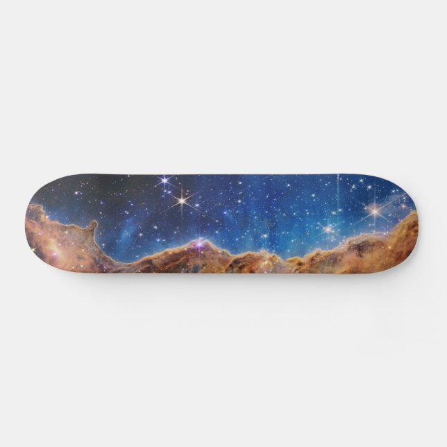 Blue/Orange Carina Nebula | JWST Skateboard (Horz)