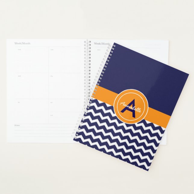 Blue Orange Chevron Planner (Display)