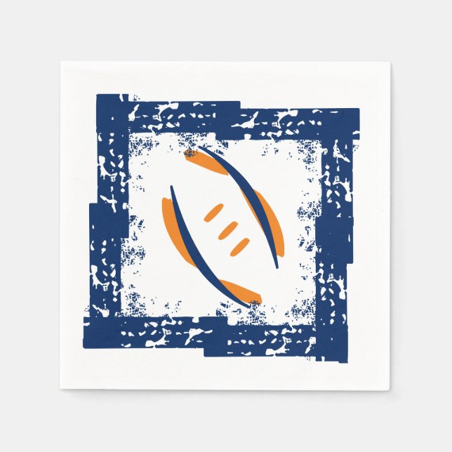 Blue & Orange Coctail Napkins (Front)