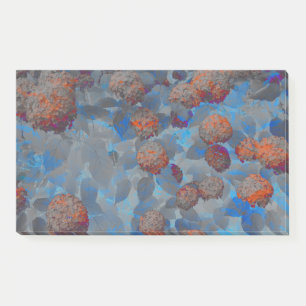 Blue orange colour flower pattern digital art post-it notes