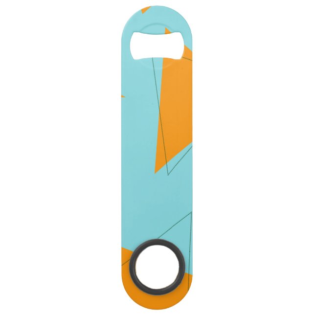 Blue,orange, cool, trendy, modern triangle pattern (Front)
