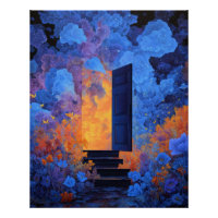 Blue Orange Dream Portal Surreal Fantasy Art