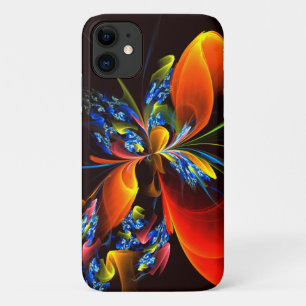 Blue Orange Floral Modern Abstract Art Pattern #03 Case-Mate iPhone Case