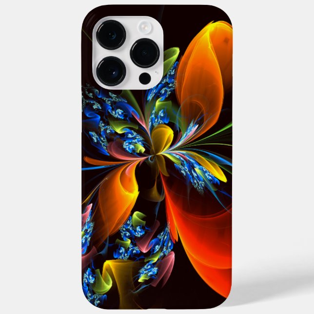 Blue Orange Floral Modern Abstract Art Pattern #03 Case-Mate iPhone Case (Back)