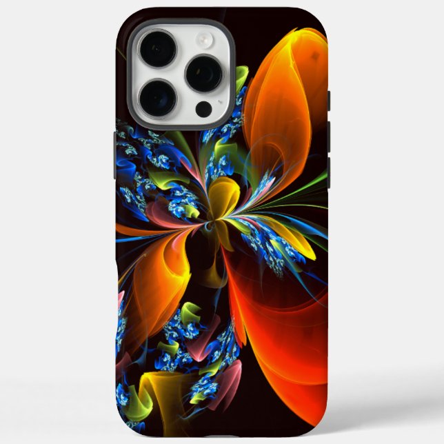 Blue Orange Floral Modern Abstract Art Pattern #03 Case-Mate iPhone Case (Back)