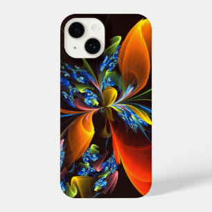 Blue Orange Floral Modern Abstract Art Pattern #03 iPhone 14 Case