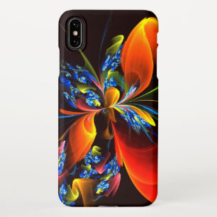 Blue Orange Floral Modern Abstract Art Pattern #03 iPhone XS Max Case