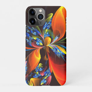 Blue Orange Floral Modern Abstract Art Pattern #03 iPhone 11Pro Case