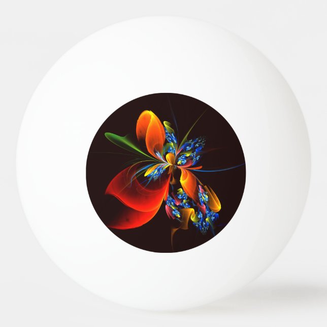 Blue Orange Floral Modern Abstract Art Pattern #03 Ping Pong Ball (Front)