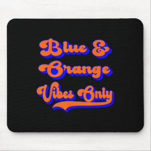 Blue Orange Football Team School Game Day Colours Mouse Pad