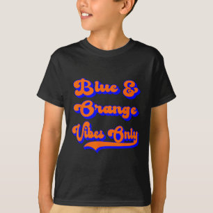 Blue Orange Football Team School Game Day Colours T-Shirt